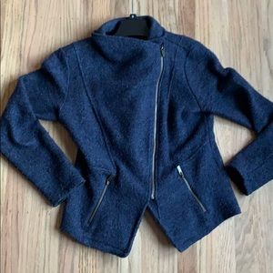 Knit Moto jacket halogen medium navy pea coat
